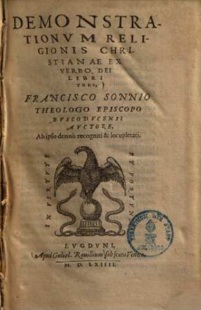 Demonstrationvm Religionis Christianae Ex Verbo Dei Libri Tres