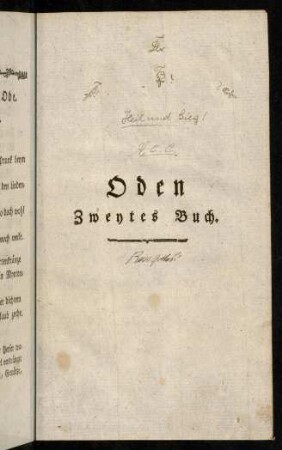 109-170, Oden zweytes Buch.