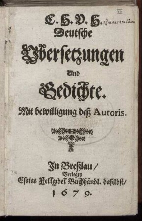 Deutsche Ubersetzungen und Gedichte