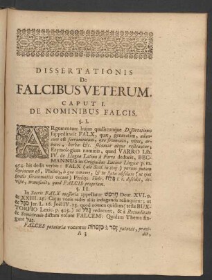 Caput I. De Nominibus Falcis