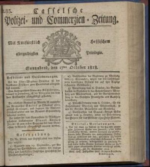 Nr. 83, Sonnabend, den 17ten October 1818