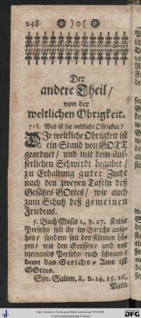 Der andere Theil von der weltlichen Obrigkeit.