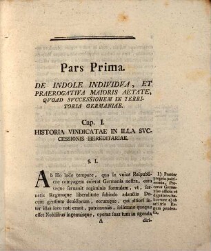 De originibus et fatis successionis ex iure primogeniturae in familiis illustribus Germaniae