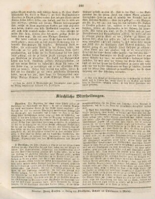 140 Kirchliche Mittheilungen