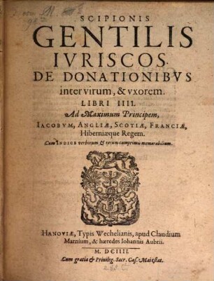 De donationibus inter virum et uxorem : libri IV