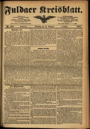 Ausgabe vom Dienstag, den 22. Dezember 1908.