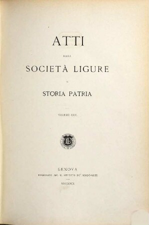Atti della Società Ligure di Storia Patria. 25. 1892