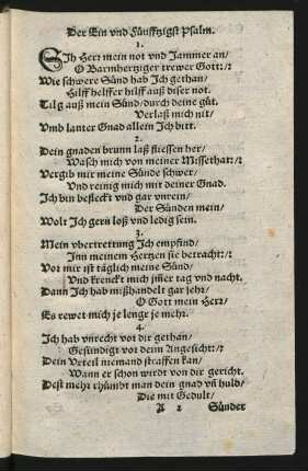 Der Ein vnd Fuenfftzigst Psalm. ||