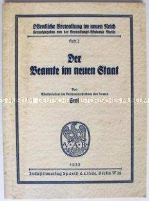 Informationsschrift über die Stellung der Beamten im NS-Staat