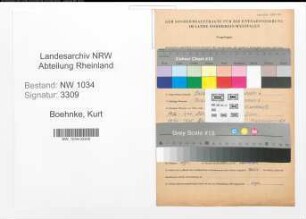 Entnazifizierung Kurt Boehnke , geb. 06.03.1909 (Stabsfeldwebel)