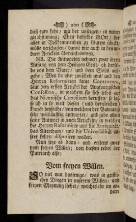 200-211, Vom freyen Willen