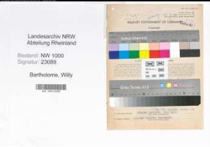 Entnazifizierung Willy Bartholome, geb. 27.10.1911 (Steuerassistent)