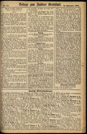 Zweite Ausgabe vom Samstag, den 29. September 1883.