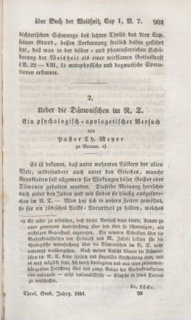 901-909 Ueber die Dämonischen im N. T. : ein psychologisch-apologetischer Versuch
