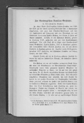 Zur Hamburgischen Familien=Geschichte.
