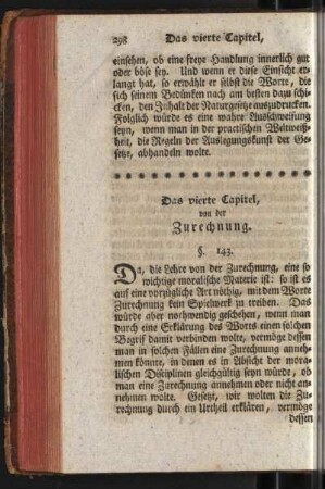 Das vierte Capitel, von der Zurechnung
