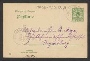 Brief von Alois Zick an Anton Mayer
