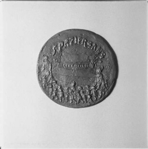 Plakette "Spaziergang" : Plakette "Spaziergang". Bronze (um 1960; E. Richter)