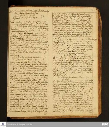 Auszug eines Briefs von August Hermann Francke an Christoph Hohenhausen.