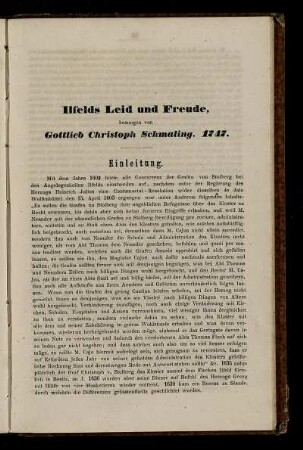Ilfelds Leid und Freude. 1747