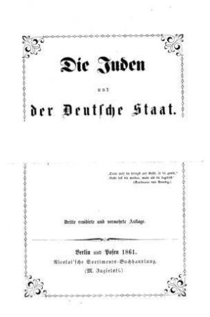 Die Juden und der Deutsche Staat / [H. G. Nordmann]