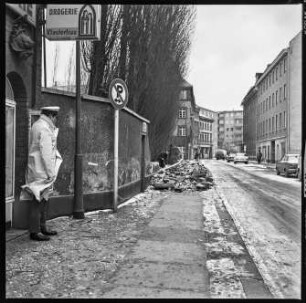 Eingerissene Backsteinwand in der Krummen Straße