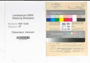 Entnazifizierung Heinrich Ostermann , geb. 16.07.1896 (Steiger)