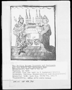 Der heilige Kaiser Heinrich und Kunigunde mit dem Modell des Bamberger Doms