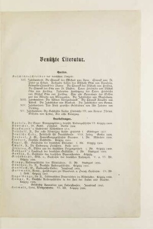 Benützte Literatur