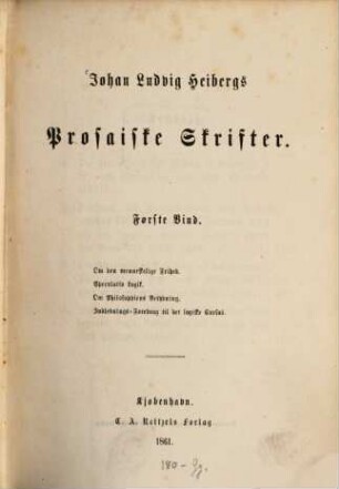 Johan Ludvig Heibergs prosaiske skrifter, 1. Om den menneskelige Frihed