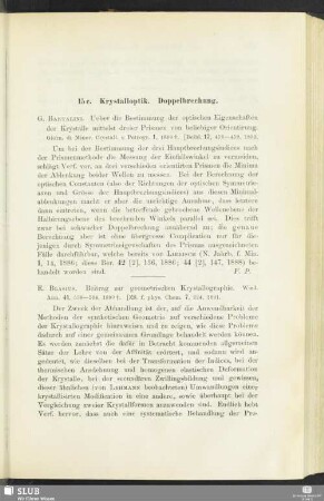 15c. Krystalloptik. Doppelbrechung