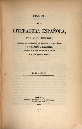 Historia de la literatura Española. 4