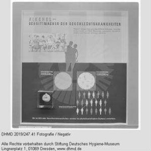 Nationale Hygiene-Ausstellung - Raum 14 - "Alkohol - Schrittmacher der Geschlechtskrankheiten"