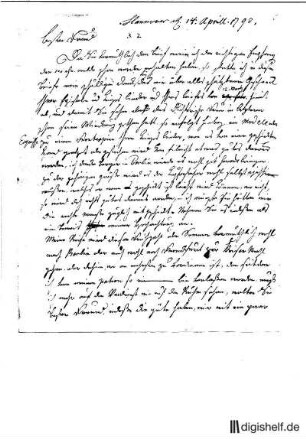 2: Brief von Johann Heinrich Ramberg an Johann Wilhelm Ludwig Gleim