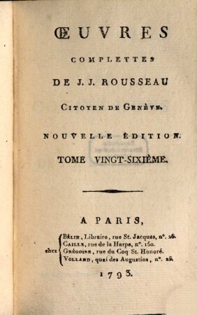 Mémoires, 4. Les Confessions De De [!] J. J. Rousseau ; T. 4