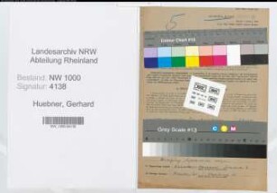 Entnazifizierung Gerhard Huebner, geb. 12.05.1898 (Techn.Angest.)