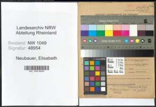 Entnazifizierung Elisabeth Neubauer , geb. 25.05.1908 (Lehrerin)