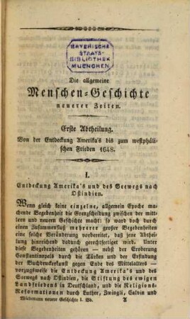 Die allgemeine Menschen-Geschichte für die studirende Jugend, 3,1. Die allgemeine Menschen-Geschichte neuerer Zeiten für die studirende Jugend