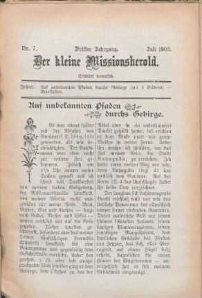 Nr. 7. Dritter Jahrgang. Juli 1903.