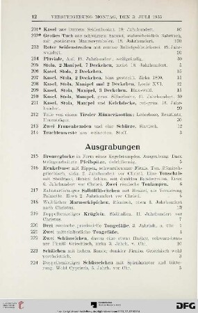 Ausgrabungen (Nr. 215-228)