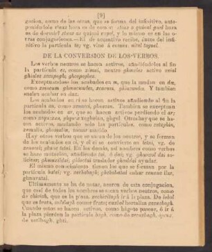 De la conversión de los verbos.