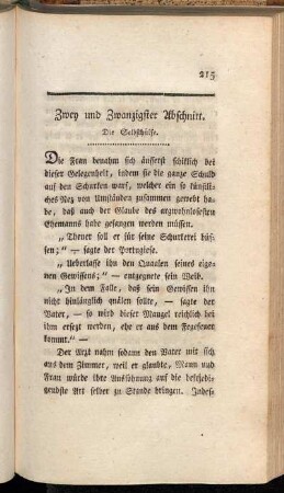 Zwey und Zwanzigster Abschnitt. Die Selbsthülfe