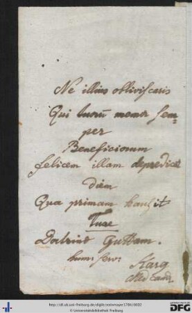 Handschriftlicher Eintrag.