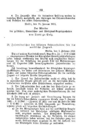 Jahresberichte der höheren Lehranstalten für die weibliche Jugend : [E. Höhere Lehranstalten für die weibliche Jugend]