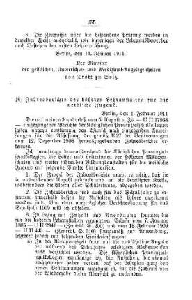 Jahresberichte der höheren Lehranstalten für die weibliche Jugend : [E. Höhere Lehranstalten für die weibliche Jugend]