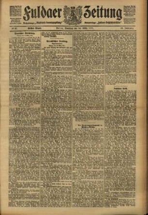 Erste Ausgabe vom Dienstag, den 14. März 1911.