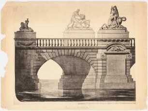 Herkules-Brücke mit den Figuren von Schadow und von Boy (1791), Berlin: Ansicht des rechten Bogens 1:30