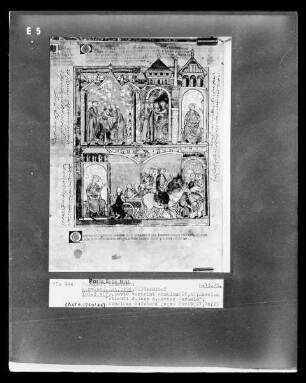 Bilderbibel — David verzeiht Absalom; Absalom stiehlt das Herz der Männer Israels, Aufstand gegen David, Folio 3 verso?