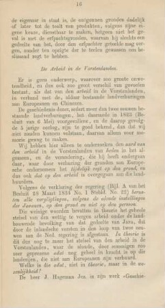 De arbeid in de vorstenlanden