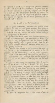 De arbeid in de vorstenlanden